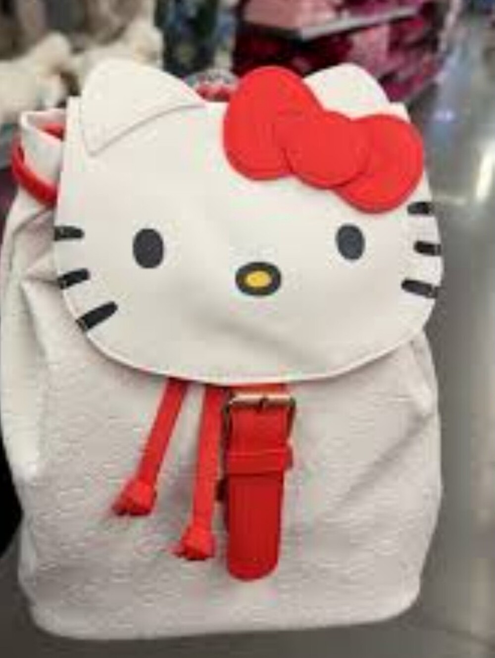 Hello Kitty Cute Embossed Drawstring Mini Backpack Kawaii Slouch Bag